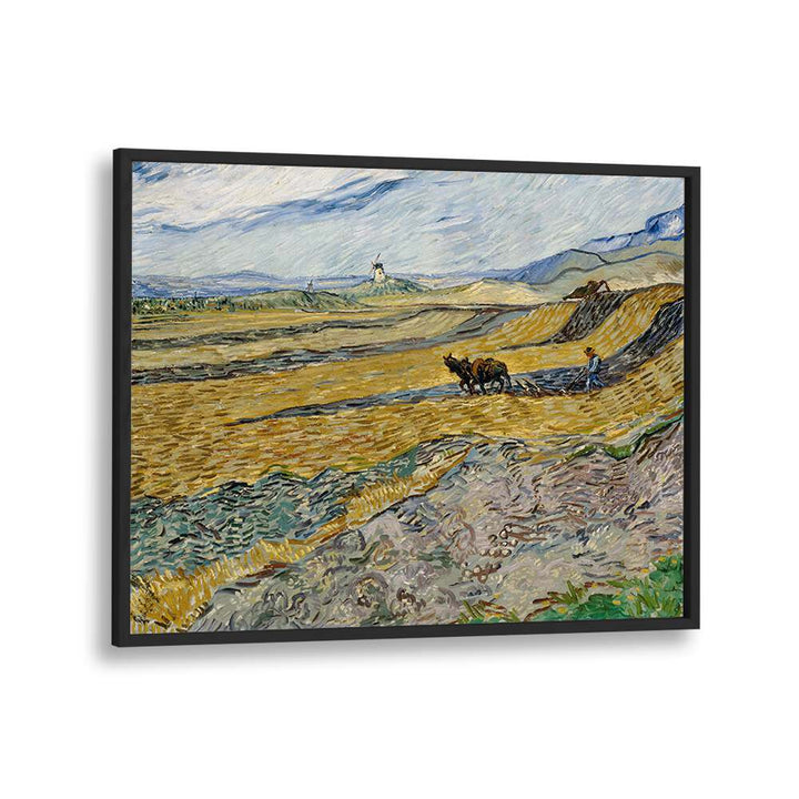 VINCENT VAN GOGH - ENCLOSED FIELD WITH PLOUGHMAN ,  VINTAGE PAINTINGS