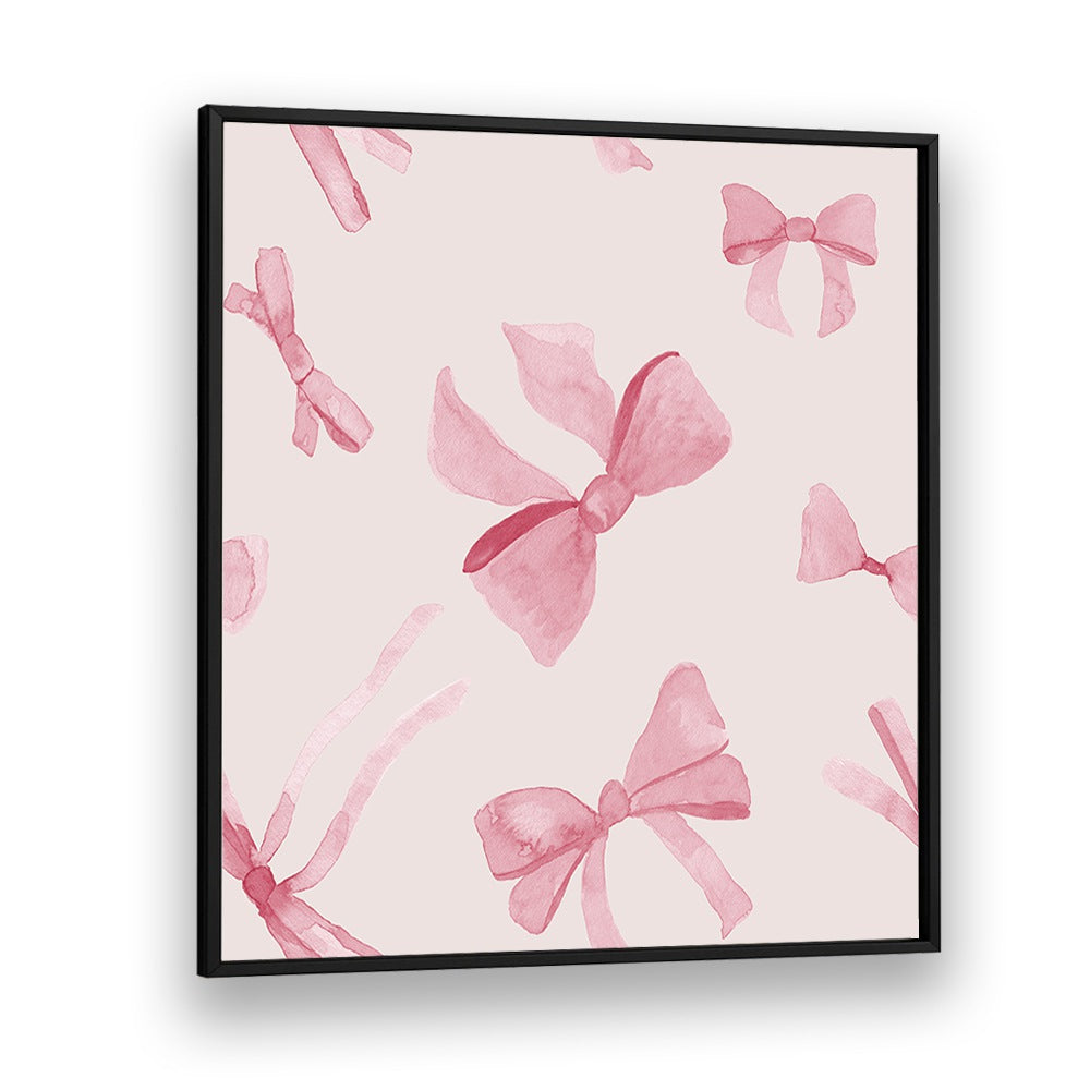 WATERCOLOUR BOWS VIII, KIDS ROOM PAINTINGS, features charming pink bows on a soft background, perfect for children's decor.