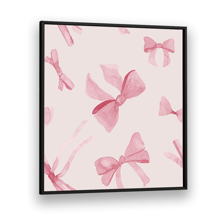WATERCOLOUR BOWS VIII, KIDS ROOM PAINTINGS, features charming pink bows on a soft background, perfect for children's decor.