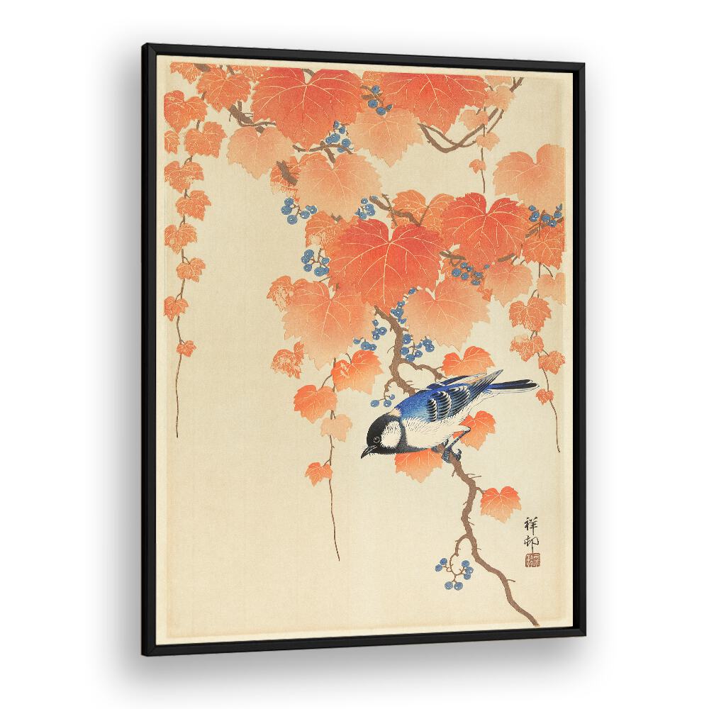 GREAT TIT ON PAULOWNIA BRANCH (1925 - 1936) , JAPANESE PAINTINGS , JAPANESE ART PRINTS