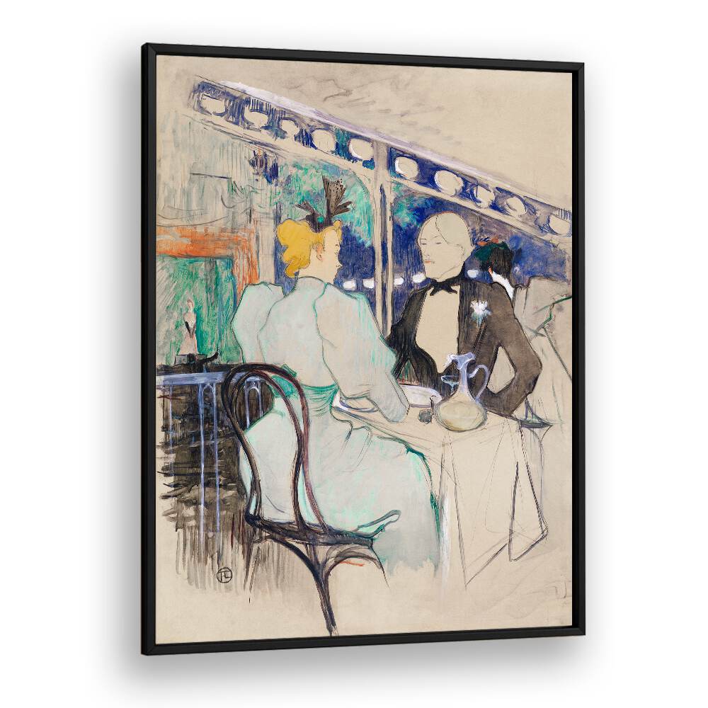 FASHIONABLE PEOPLE AT LES AMBASSADEURS  , VINTAGE PAINTINGS