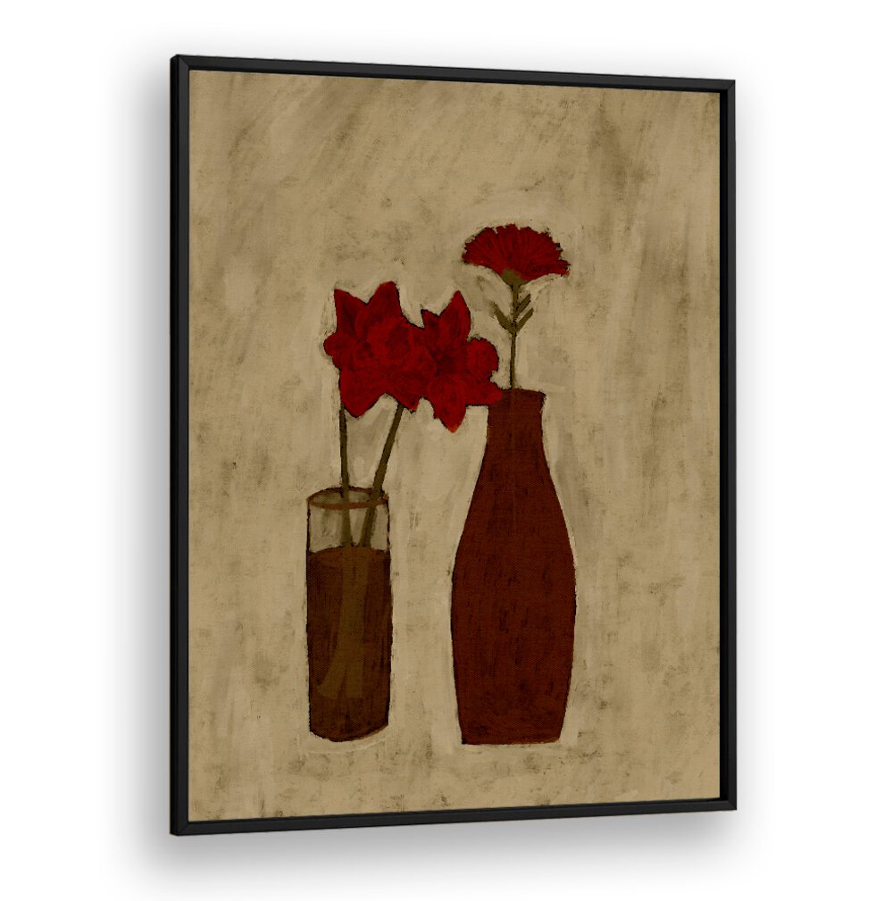 Elegant BLOSSOM BLEND, FLORAL FLOWER PAINTINGS showcasing vibrant flowers in stylish vases, perfect for home decor.