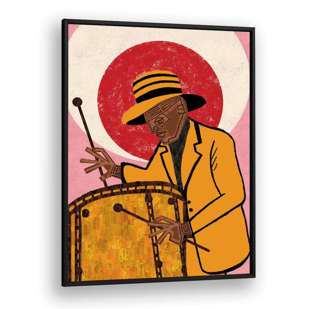 Colorful MUSICIAN GUY II, MOVIE POSTERS artwork features a drummer, perfect for enhancing your creative space.