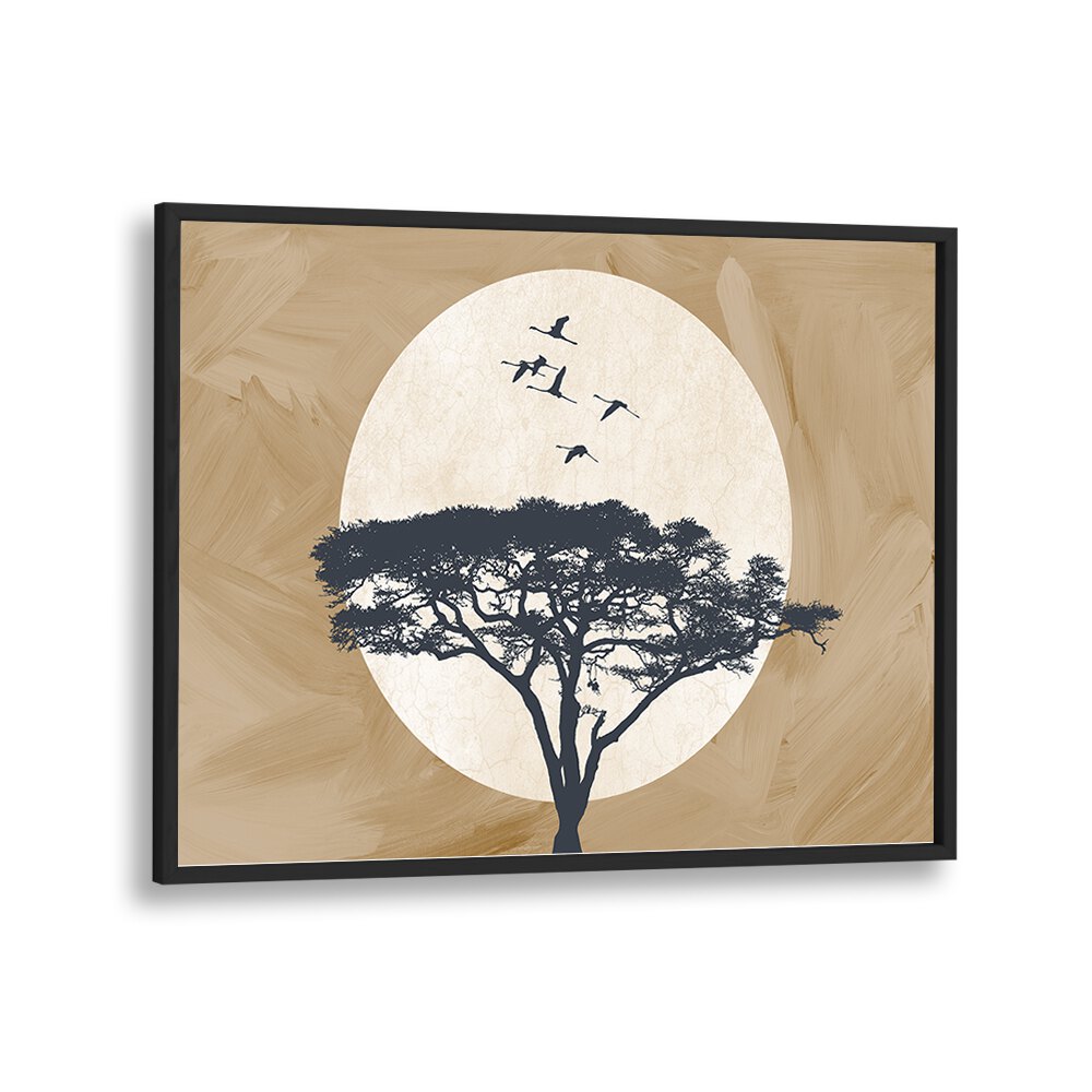 Ethiopia Spirit, Landscape Paintings showcase a stunning tree silhouette against a warm, serene backdrop.