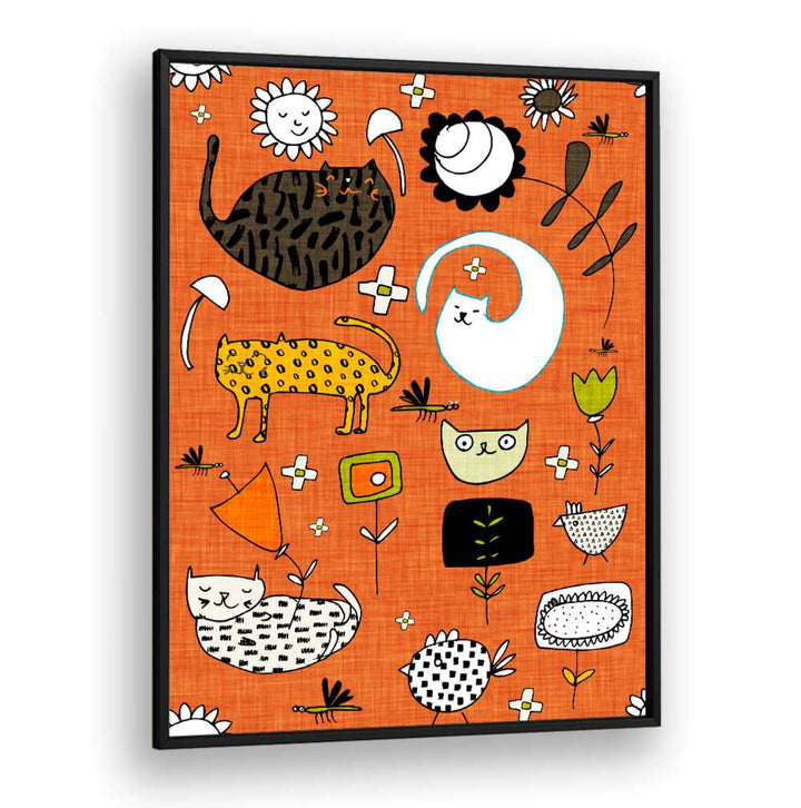 Vibrant SPRING CAT ORANGE, KIDS ROOM PAINTINGS add fun and charm to your child's space, perfect for any playful decor.
