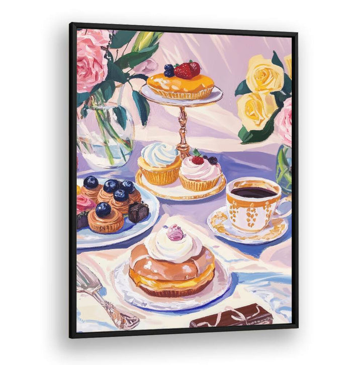 Elegant DESSERT TABLE, KITCHEN POSTERS featuring delightful pastries and floral accents for your perfect celebration.
