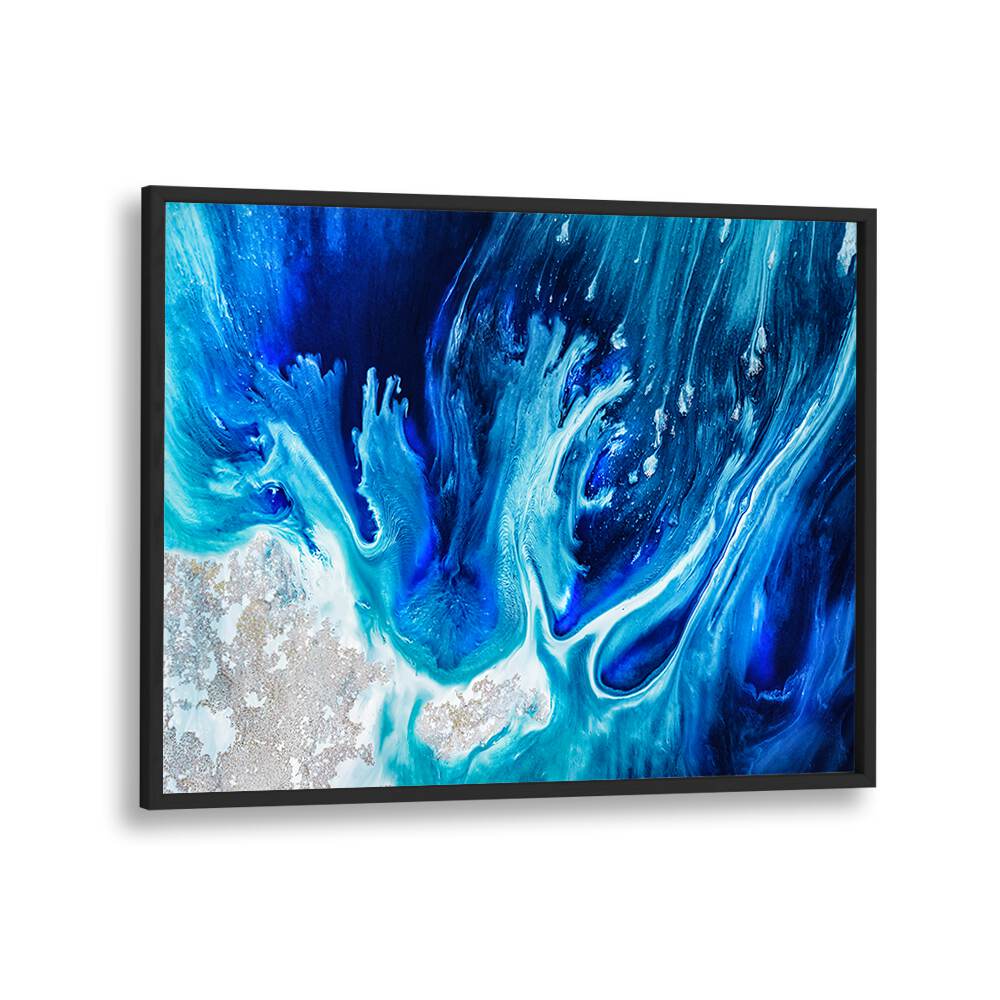 Underwater Ocean Vibes Abstract Paintings showcase vibrant blues, adding calming energy to any space. Perfect for decor!