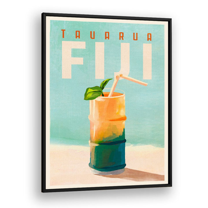 TAVARUA FIJI COCKTAIL POSTER TRAVEL ART BY THE WHISKEY GINGER ,BAR POSTERS , BAR ART PRINTS