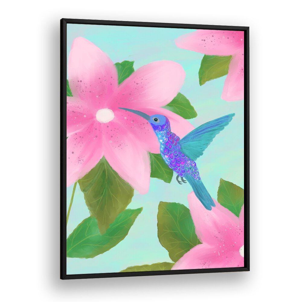 HUMMINGBIRD , FLORAL FLOWER PAINTINGS