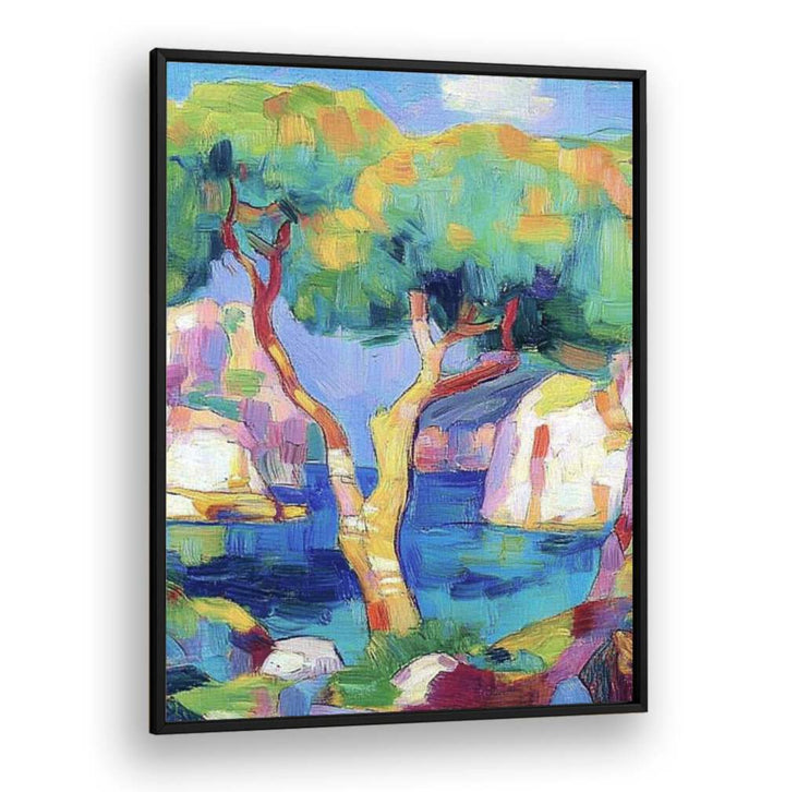 Colorful landscape painting inspired by the beauty of MALLORCA SPAIN, perfect for your home decor.