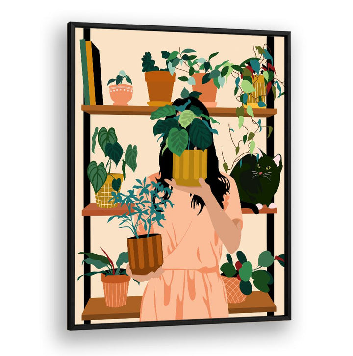 POTTED OASIS , BOHO ART PAINTINGS