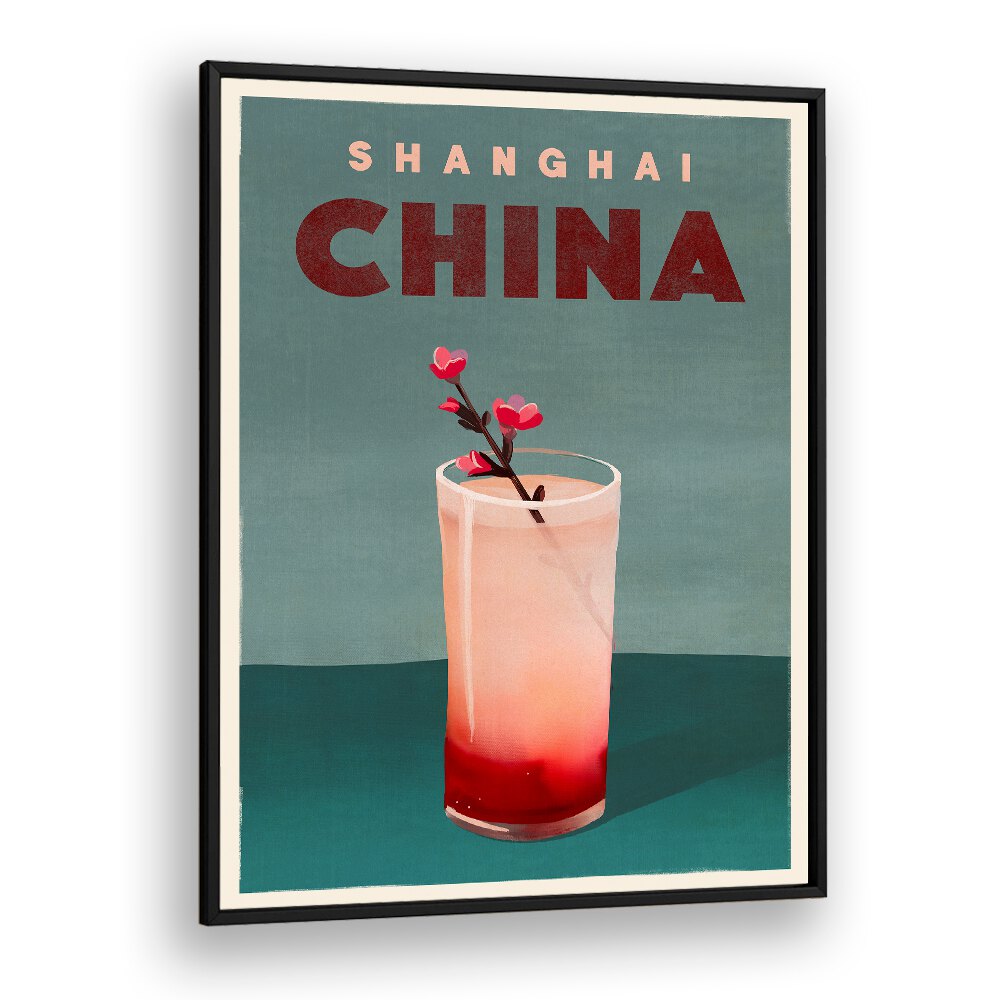 TRAVEL POSTER COCKTAIL SHANGHAI CHINA BY THE WHISKEY GINGER ,BAR POSTERS , BAR ART PRINTS