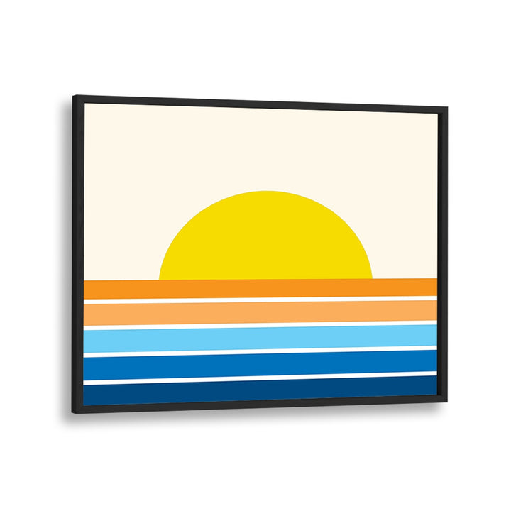 RETRO BEACH I , LANDSCAPE ART PRINTS , LANDSCAPE PAINTINGS