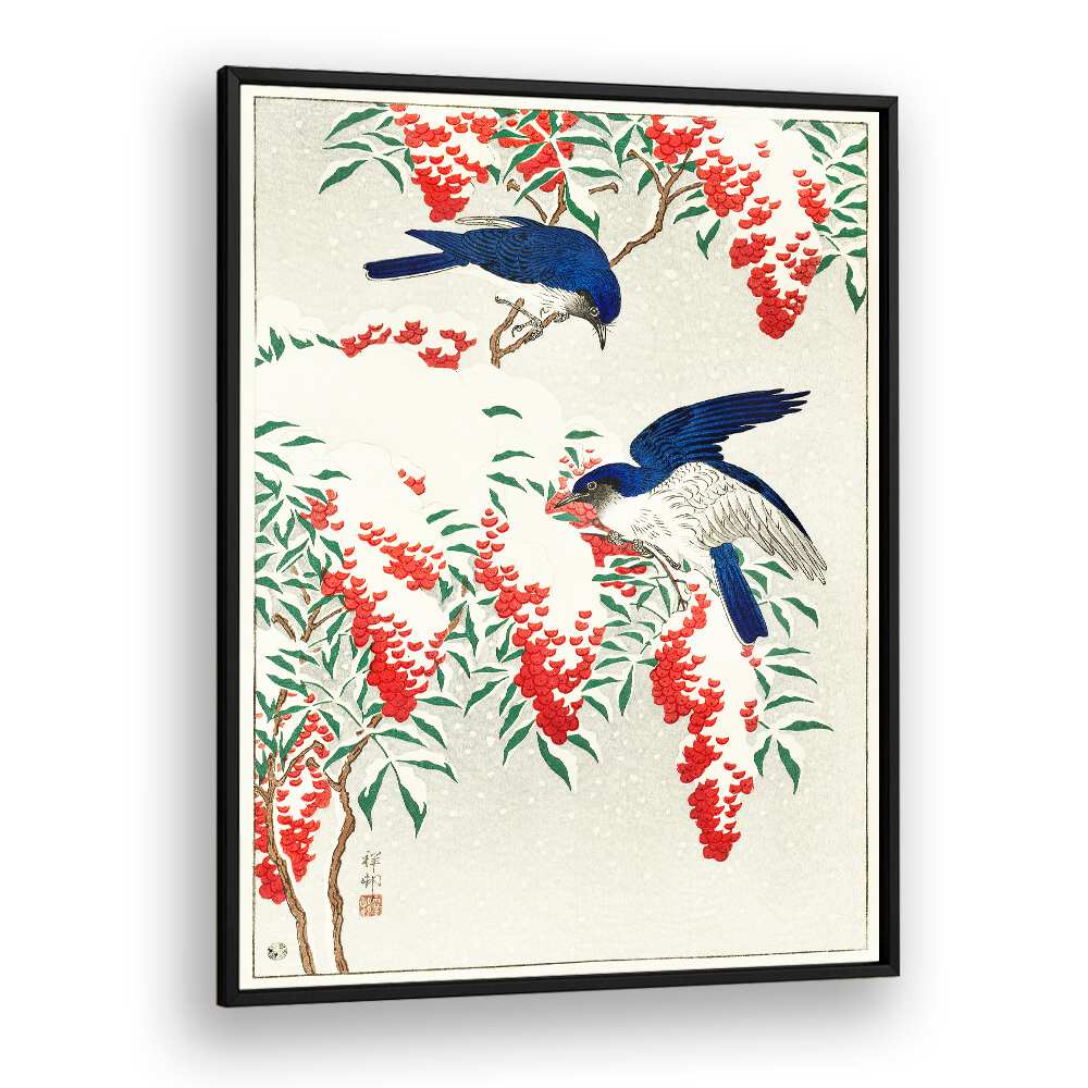 Flycatchers on a nandina bush (1925 - 1936)  , JAPANESE PAINTINGS , JAPANESE ART PRINTS