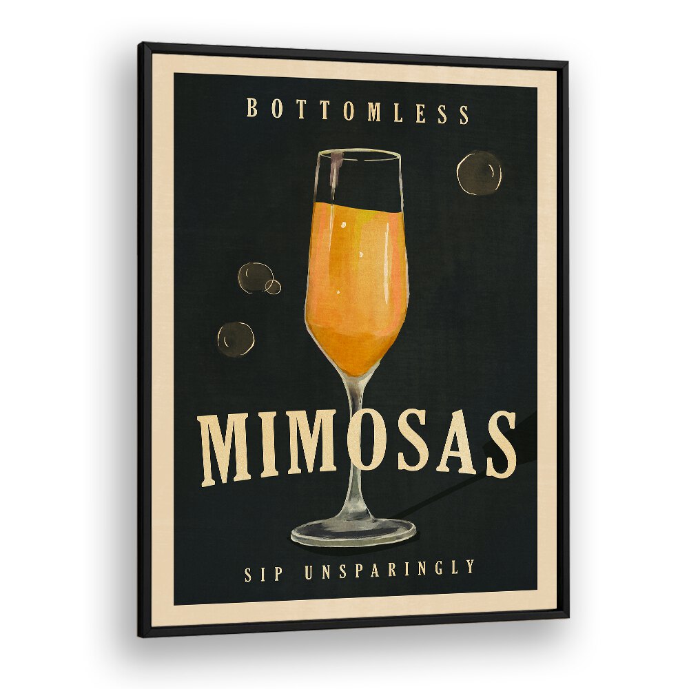 BOTTOMLESS MIMOSAS ART DECO COCKTAIL BAR ART BY THE WHISKEY GINGER , BAR POSTERS , BAR ART PRINTS