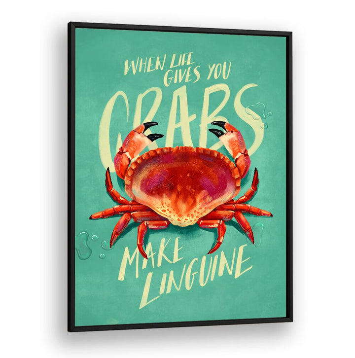 Whimsical crab art piece with the phrase "WHEN LIFE GIVES YOU CRABS , BAR" adds humor to any space.