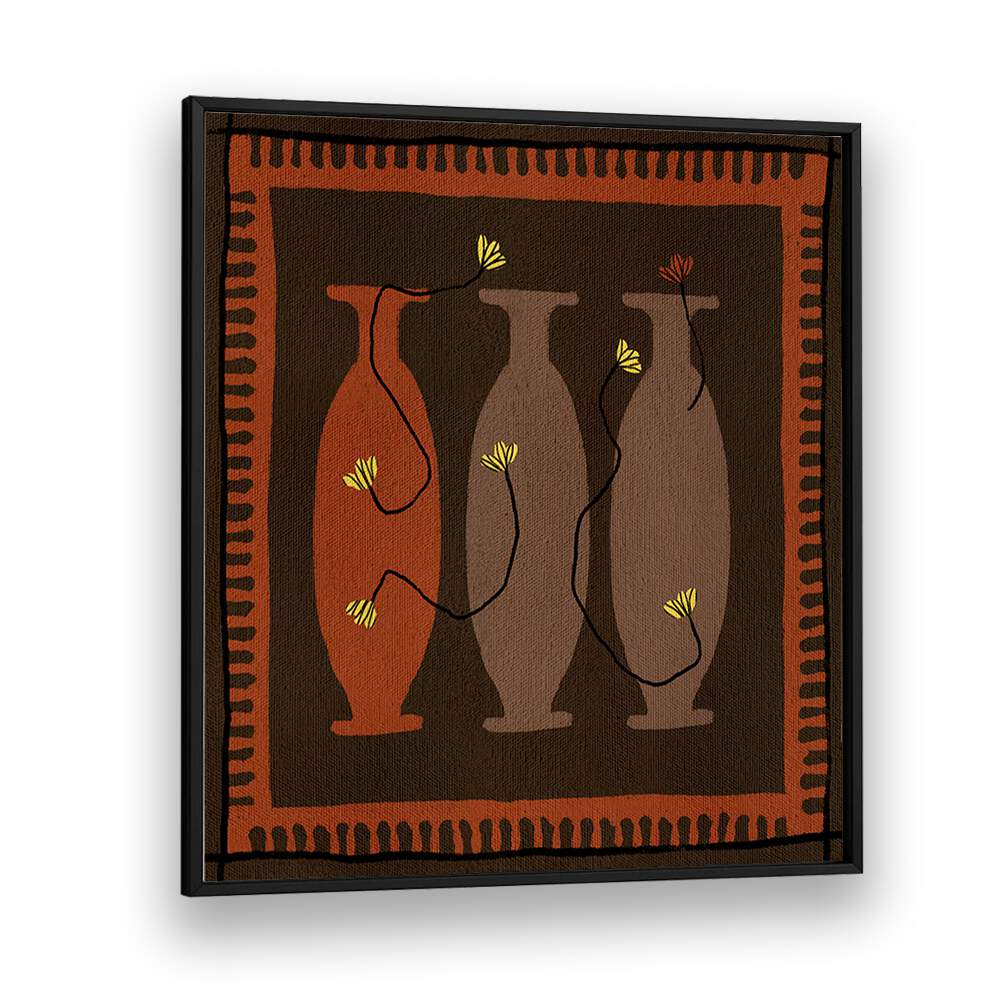 Captivating OUT OF VASE BLOOMS V, KITCHEN POSTERS art print featuring elegant floral designs and modern vases.