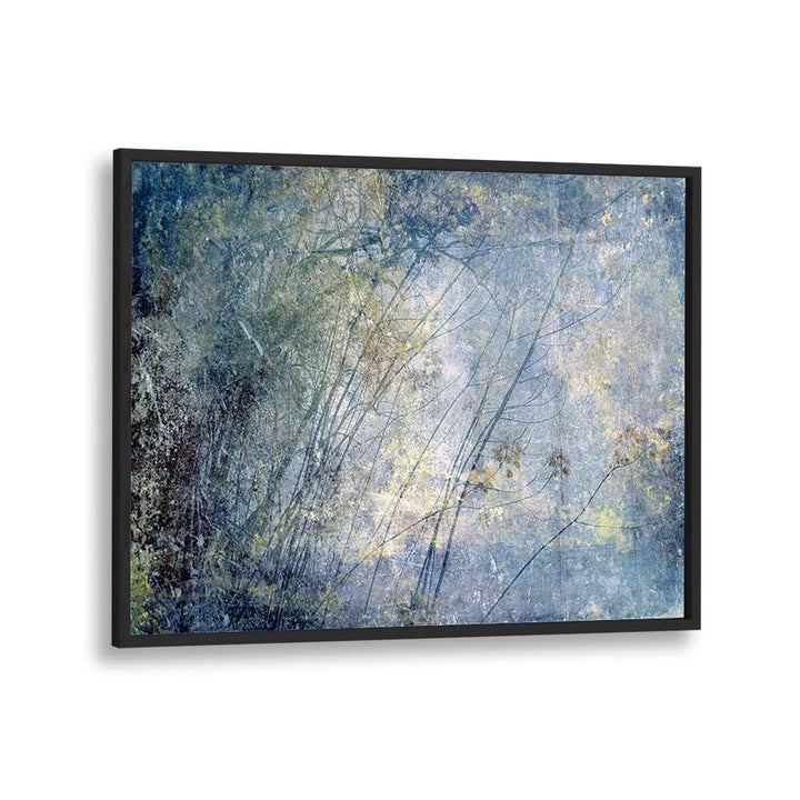 Create a serene atmosphere with HIGH SIERRA I, ABSTRACT PAINTINGS featuring calming blues and earthy textures.
