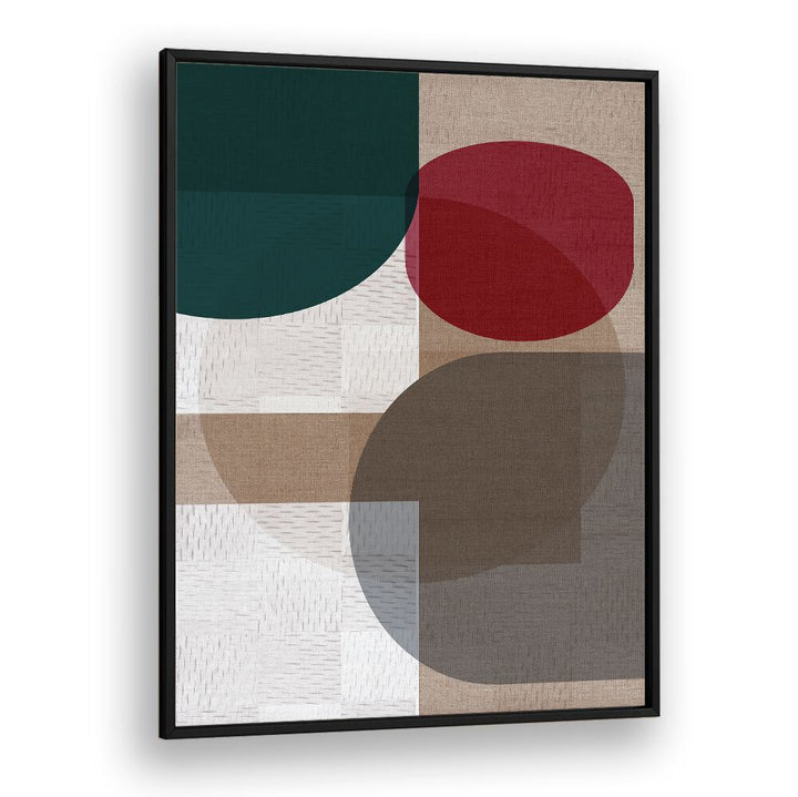 Bold geometric shapes and vibrant hues define the WOVEN BLUE GREEN RED II, GEOMETRIC ART PRINTS for modern decor.