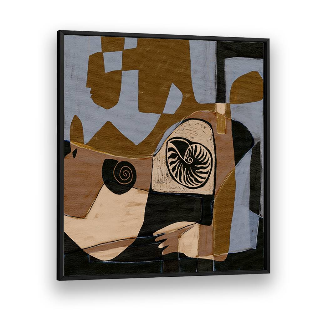 ESSENCE III, ABSTRACT PAINTINGS featuring unique shapes and earthy tones, perfect for modern home decor.