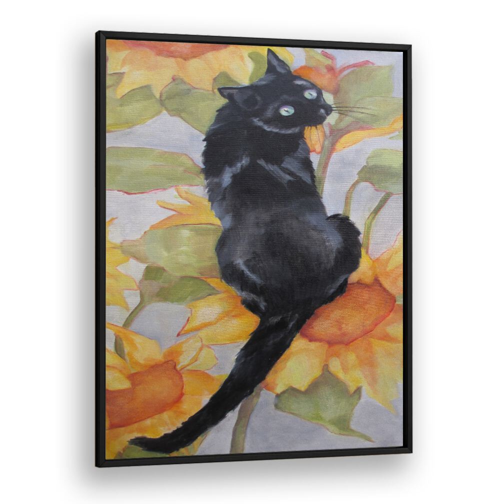 BLACK CAT , ANIMAL PAINTINGS