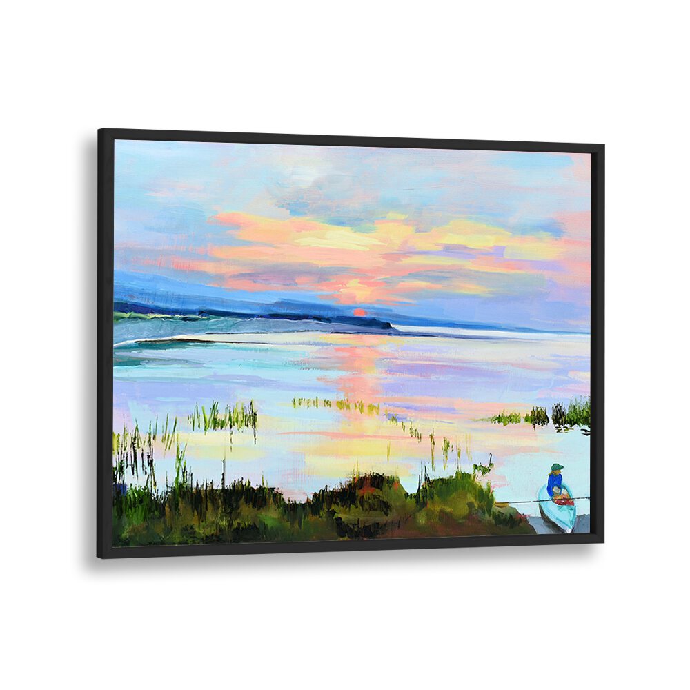 SUNSET ON THE BAY , LANDSCAPE PAINTINGS