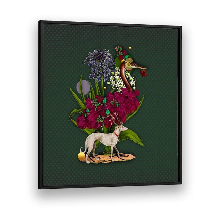 Colorful depiction of animals and flowers in the ENCHANTED FOREST VII, ANIMAL PAINTINGS for vibrant home decor.