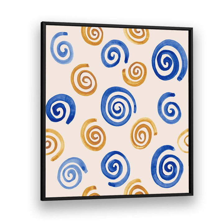 Vibrant swirls in blue and gold create a stunning look with WATERCOLOUR TILE XV, perfect for elegant home decor.