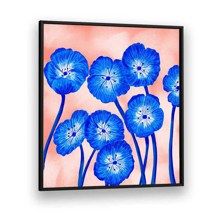 INDIGO BLOOMS , FLORAL FLOWER PAINTINGS