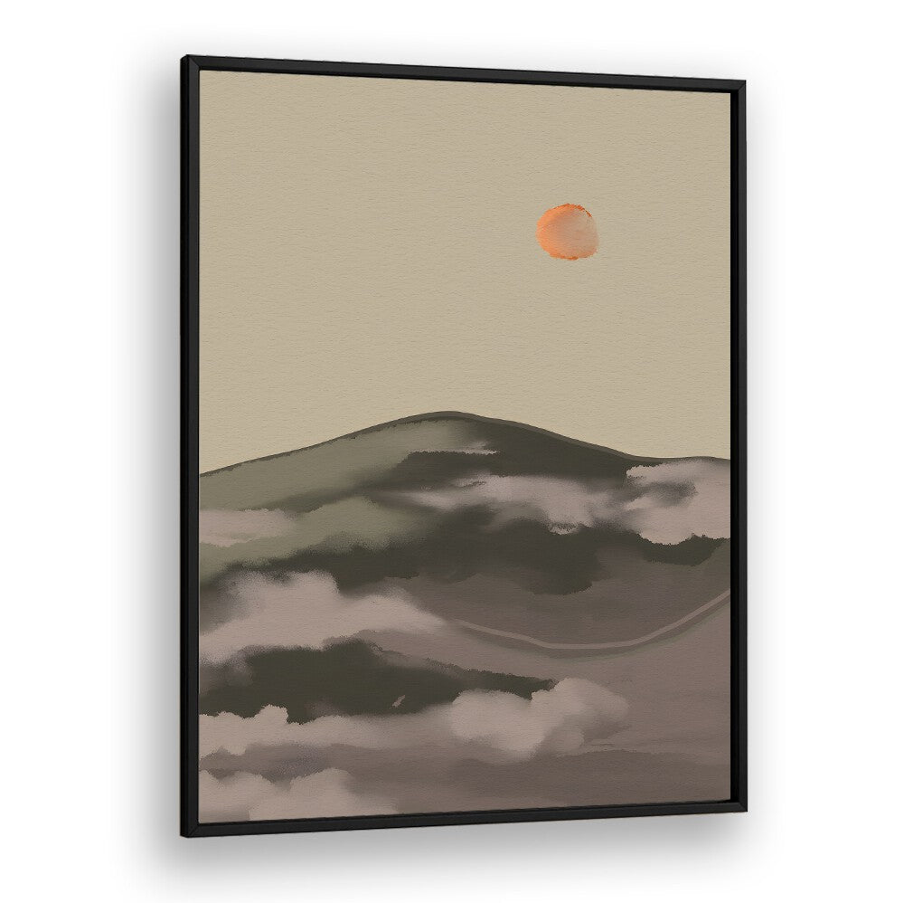DAYS- WATERCOLOUR, LANDSCAPE PAINTINGS featuring tranquil hills and a soft sunset for serene artistic inspiration.