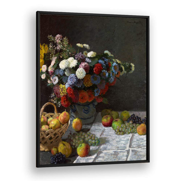 STILL LIFE WITH FLOWERS AND FRUIT (1869)  , VINTAGE PAINTINGS