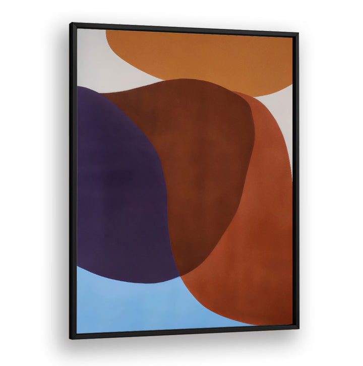 FREE FORM, ABSTRACT PAINTINGS featuring bold organic shapes in earthy tones and blue, redefining contemporary art style.