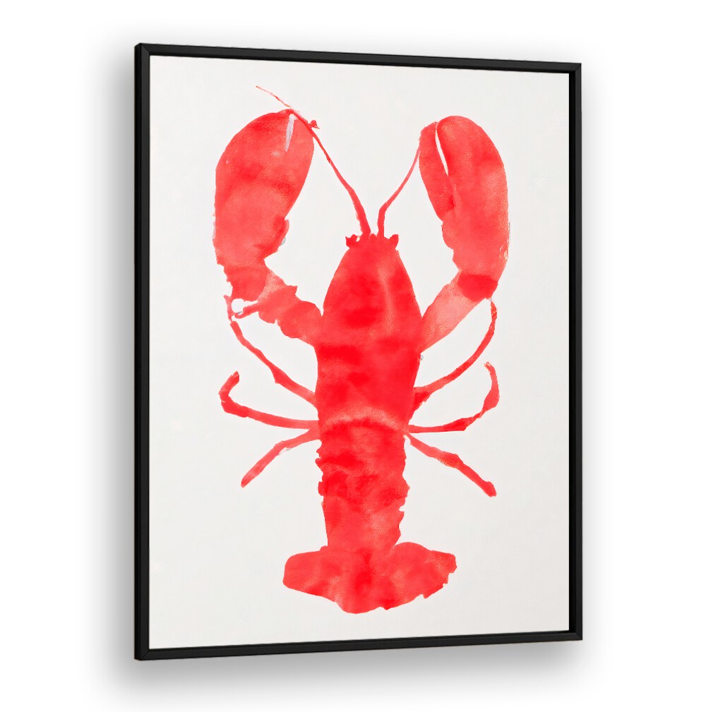 LOBSTER GRACE , KITCHEN POSTERS showcasing a vibrant red lobster print with coastal elegance for stylish kitchen décor.