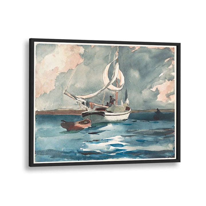 SLOOP, NASSAU  ,  VINTAGE PAINTINGS