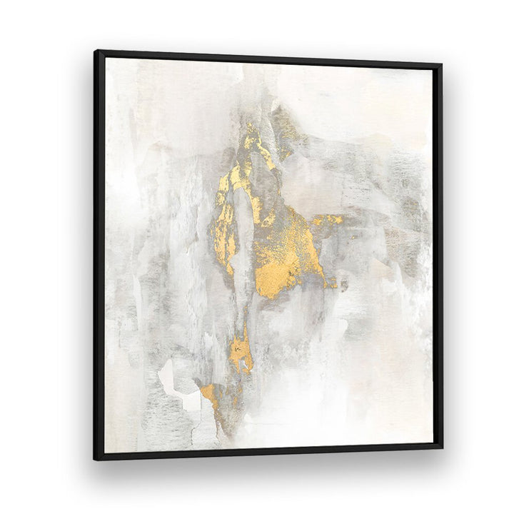 Abstract painting titled "YOSEMITE FALLS II," featuring gold accents and soft hues, perfect for modern decor.