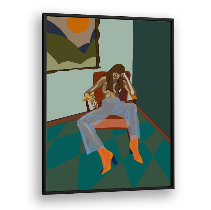 Stylish artwork from HESTER II, PORTRAITS collection featuring a contemplative figure in vibrant colors.