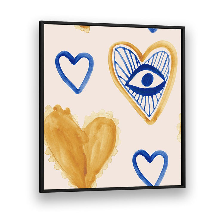 Vibrant WATERCOLOUR TILE, SURREAL ART PRINTS featuring artistic hearts, perfect for elevating your decor style.