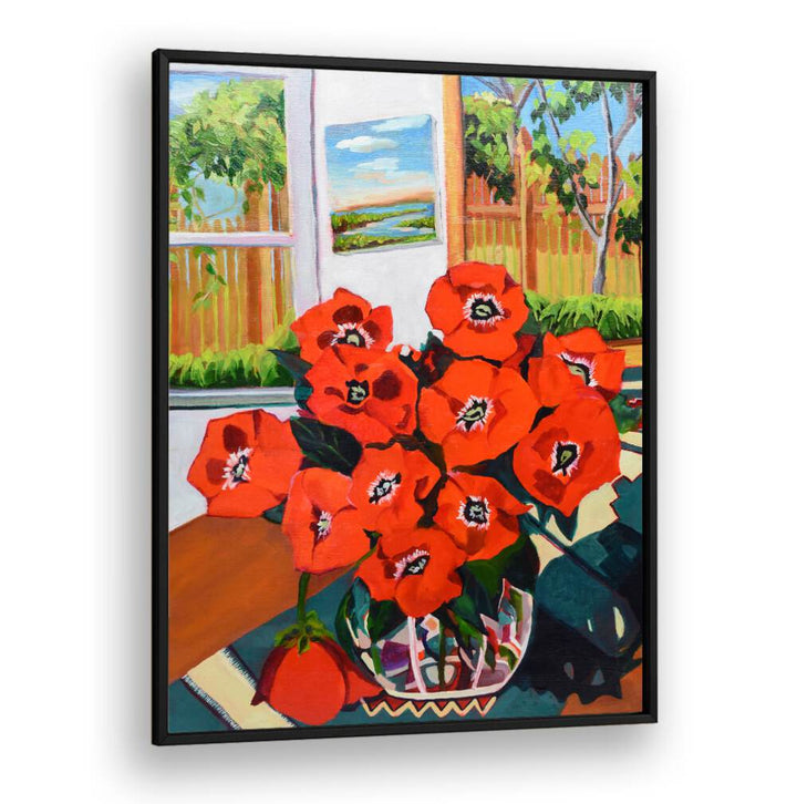 POPPIES III , FLORAL FLOWER PAINTINGS