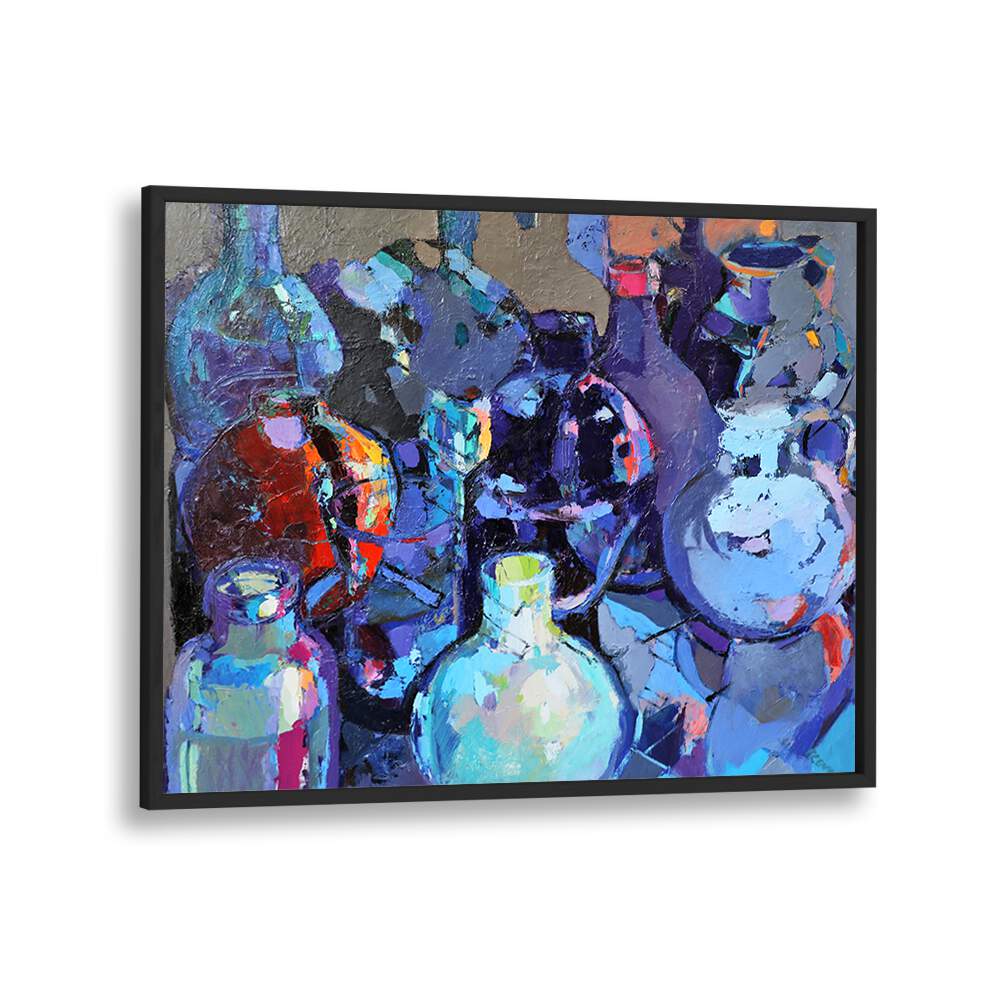 Colorful abstract painting featuring GLASS JUGS, enhancing elegance and functionality in beverage service.