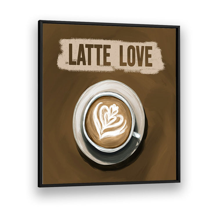 Latte Love, Bar art featuring a heart-shaped design atop a coffee cup, perfect for café decor.