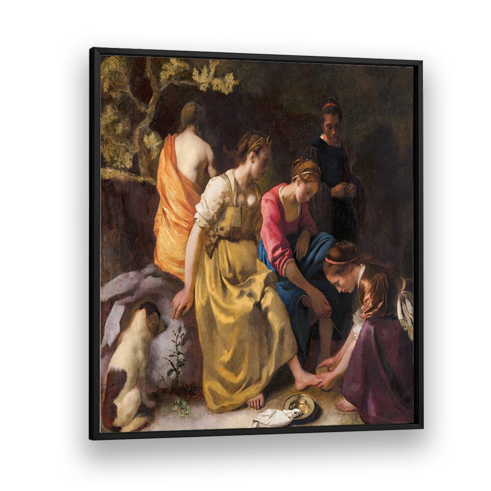 DIANA AND HER NYMPHS (CA. 1653–1654)  BY JOHANNES VERMEER, VINTAGE PAINTINGS