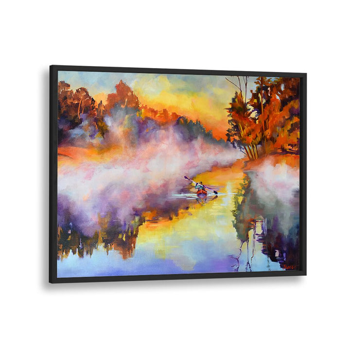 KAYAK IN THE MIST , LANDSCAPE PAINTINGS