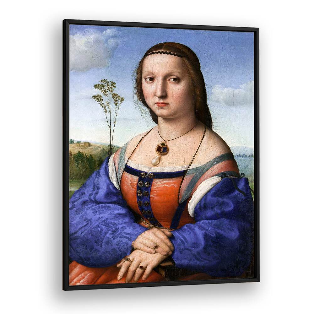 PORTRAIT OF MADDALENA STROZZI DONI (1506) BY RAPHAEL RAFFAELLO , VINTAGE PAINTINGS