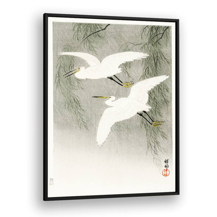 LITTLE EGRETS IN FLIGHT (1925 - 1936)  , JAPANESE PAINTINGS , JAPANESE ART PRINTS