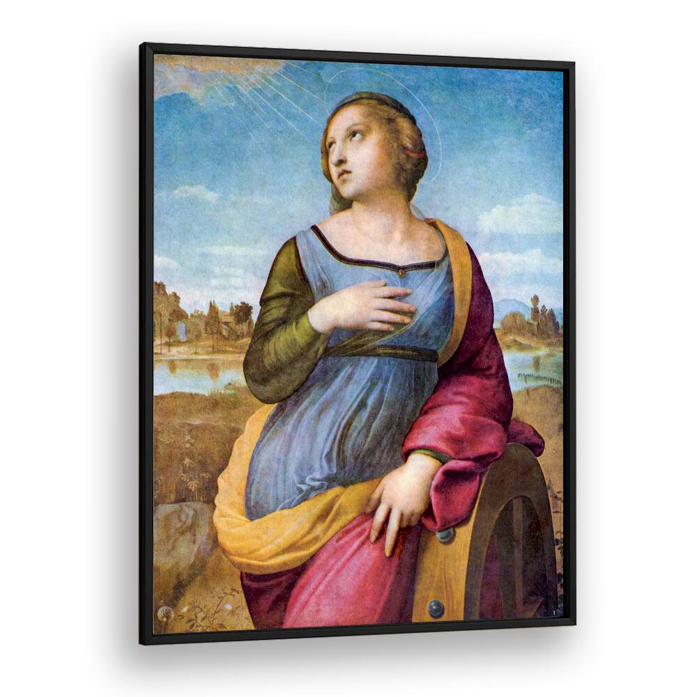 SAINT CATHERINE OF ALEXANDRIA (1507) BY RAPHAEL RAFFAELLO , VINTAGE PAINTINGS