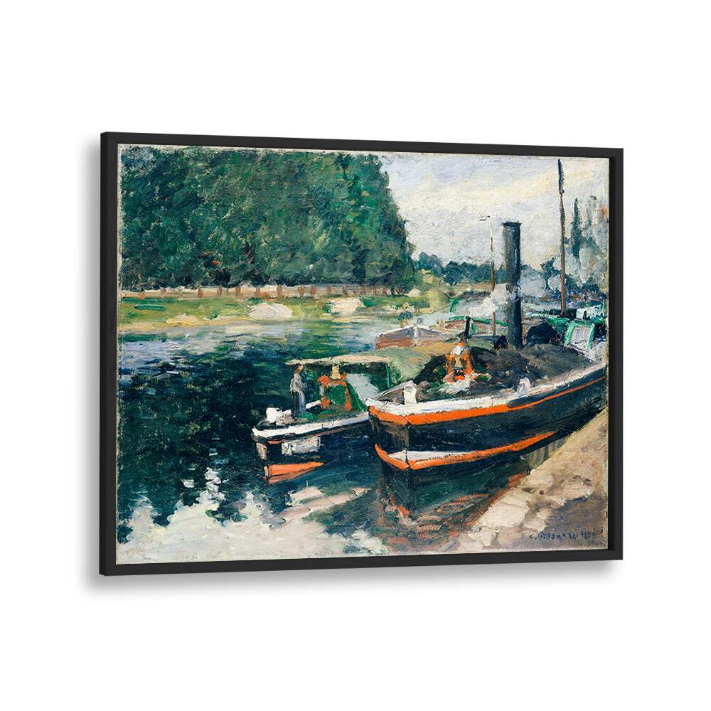 BARGES AT PONTOISE (1876)  , VINTAGE PAINTINGS