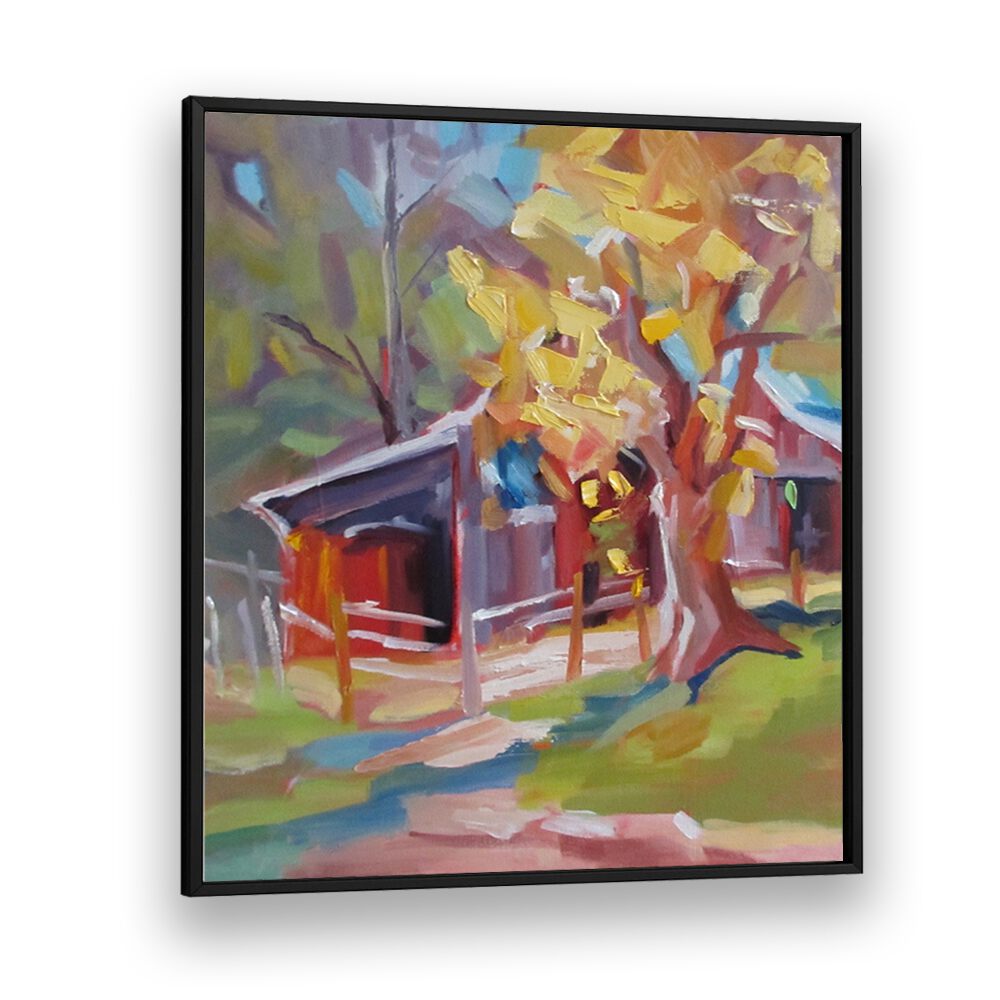 OLD BARN , LANDSCAPE PAINTINGS