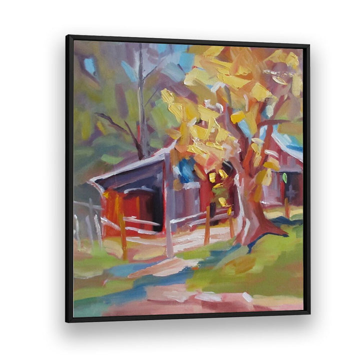 OLD BARN , LANDSCAPE PAINTINGS