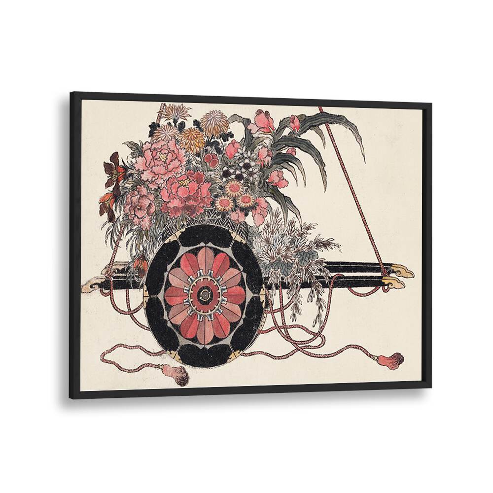 FLOWER CART FROM ALBUM OF SKETCHES (1814) VINTAGE JAPANESE WOODBLOCK PRINTS BY KATSUSHIKA HOKUSAI, JAPANESE PAINTINGS