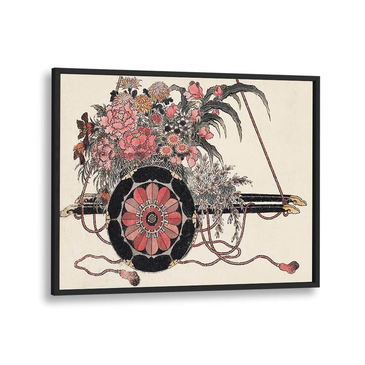 FLOWER CART FROM ALBUM OF SKETCHES (1814) VINTAGE JAPANESE WOODBLOCK PRINTS BY KATSUSHIKA HOKUSAI, JAPANESE PAINTINGS